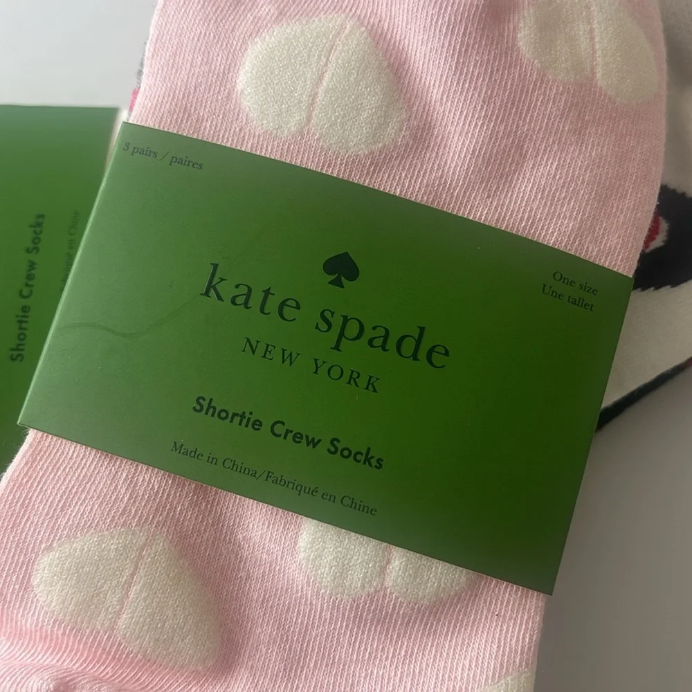 Kate Spade Shortie Crew Socks 6 Pairs Hearts / Love One Size